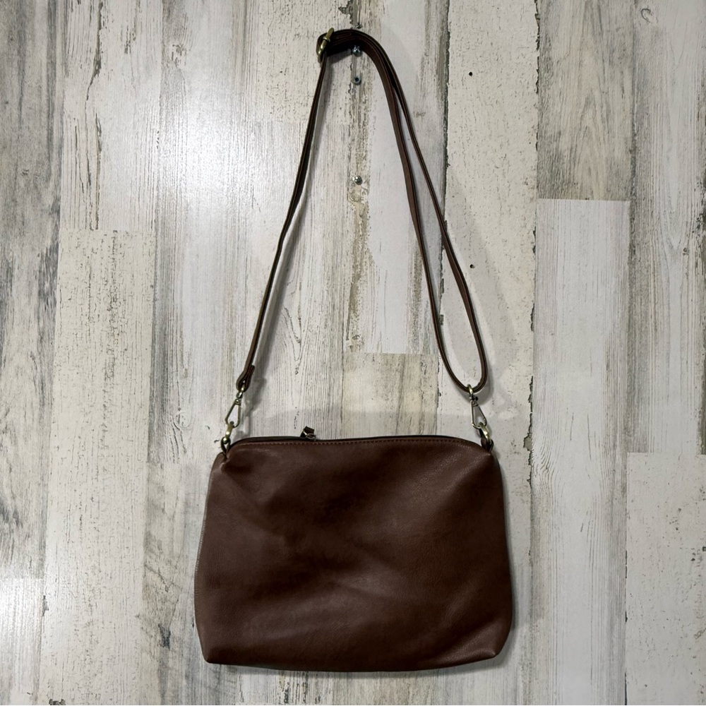 Joy Susan Classic Brown Shoulder Bag Adjustable Strap